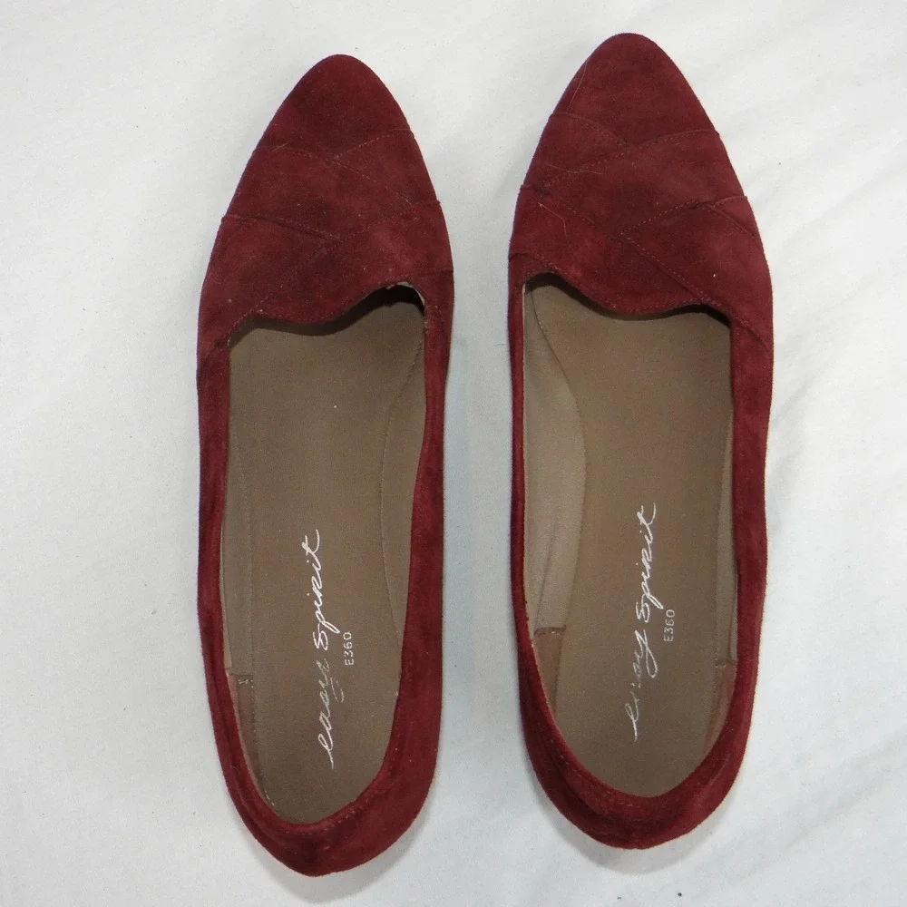 Easy Spirit‎ Womens Burgundy Suede Wedge Heels Shoes Size 9